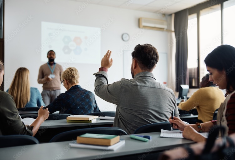 Educational workshop or classroom setting with people learning